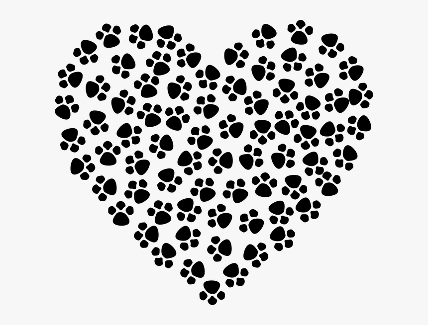 Paw Print Heart Free, HD Png Download