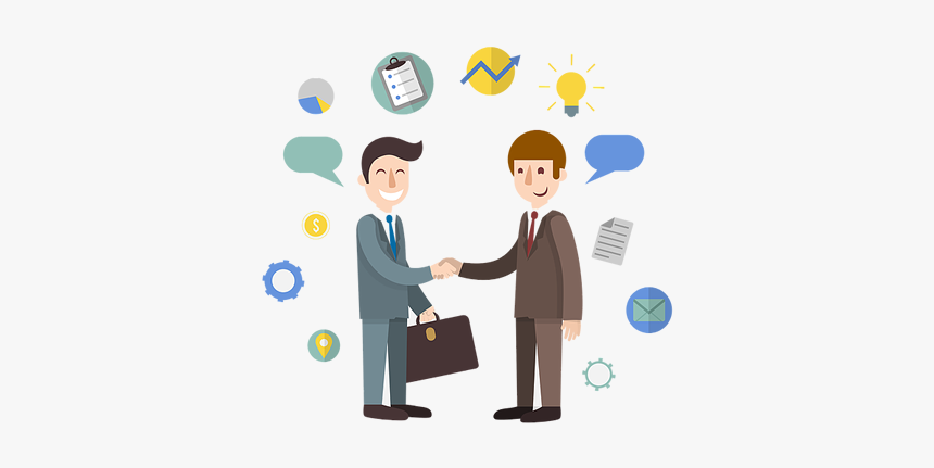 Abertura De Empresa-maior - Business Handshake Cartoon, HD Png Download