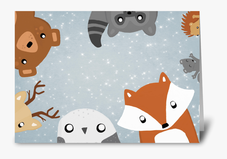 Woodland Christmas Greeting Card - Cartoon, HD Png Download