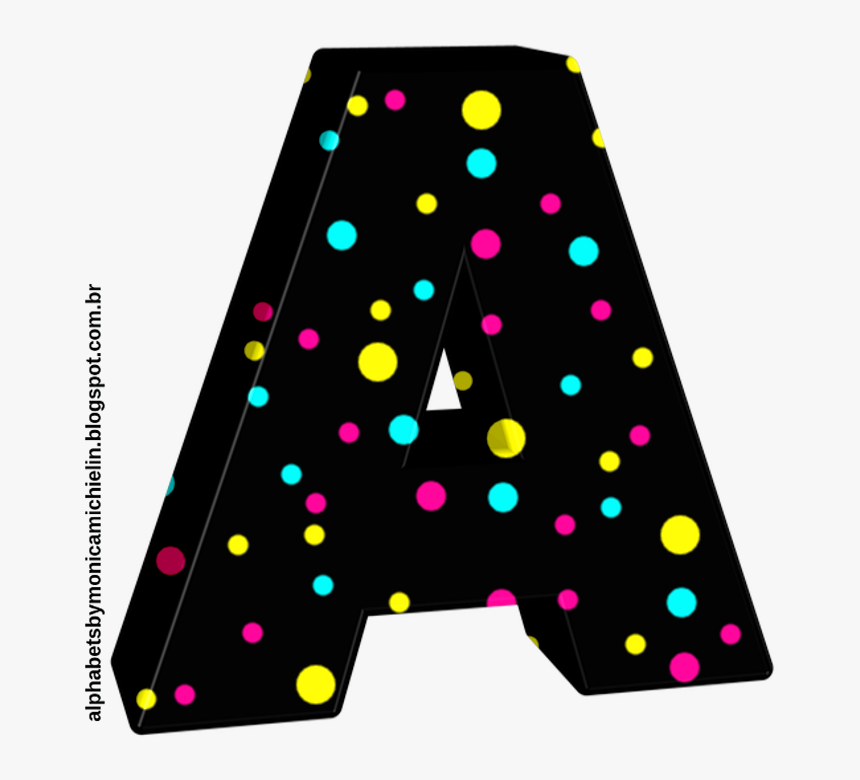 Clip Art Alfabeto E Bolinhas Em - Fundo Preto Com Bolinhas Coloridas Png, Transparent Png