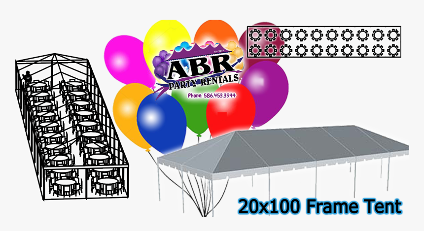 20 X 100 Frame Tent 
 Title 20 X 100 Frame Tent 
 - Balloon, HD Png Download