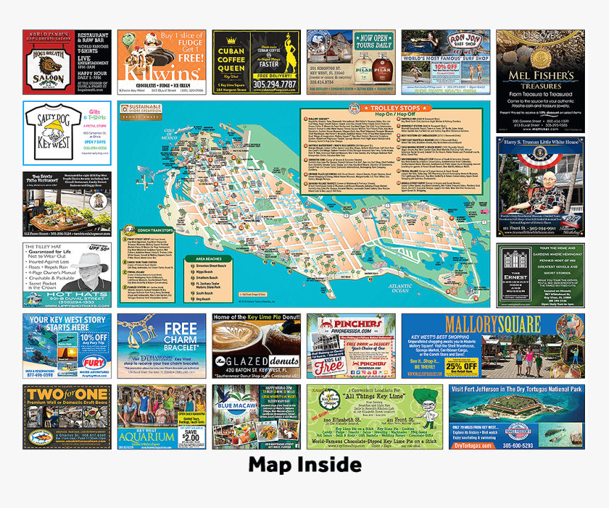 Picture Of Key West Free Map Brochure Inside - Online Advertising, HD Png Download