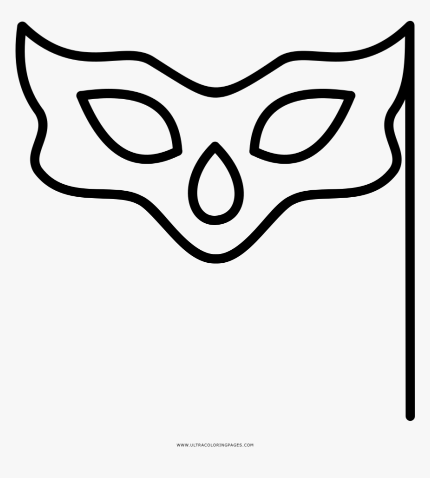 Mascara De Carnaval Coloring Page - Line Art, HD Png Download