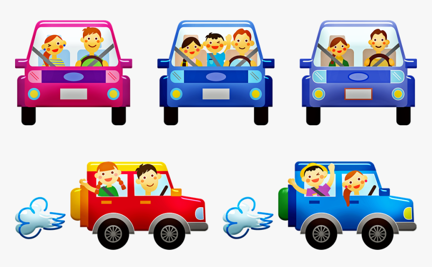 La Gente En Los Coches, Familia, Coche, Del Automóvil - Cartoon Cars With People In Them, HD Png Download