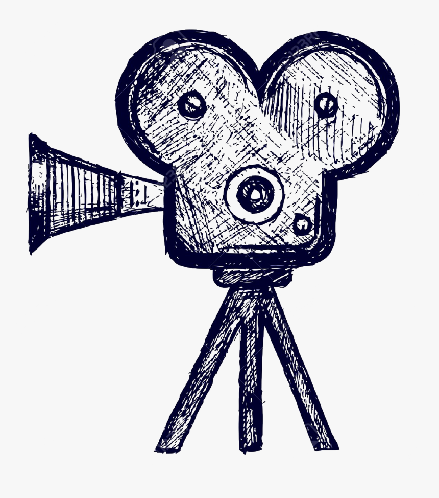 Graphic Free Library Collection Of Free Camera Video - Movie Theater Sketch, HD Png Download