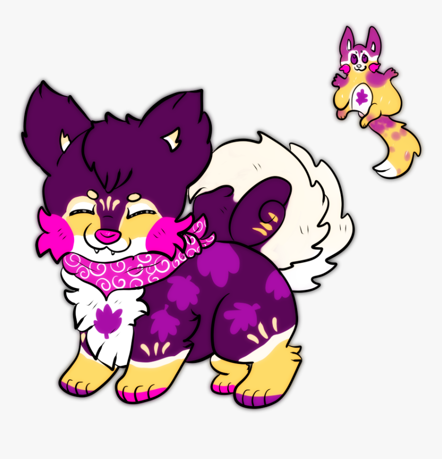 Kaede The Sushi Dog And Len The Flying Squirrel - Cartoon, HD Png Download