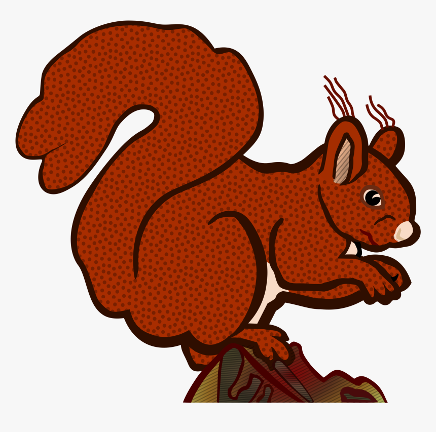 Coloured Clip Arts - Écureuil Dessin Couleur, HD Png Download