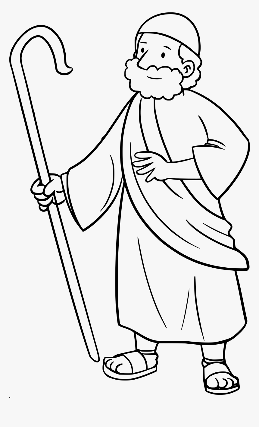 Staff Clipart Sheppard - Shepherd Clipart Black And White, HD Png Download