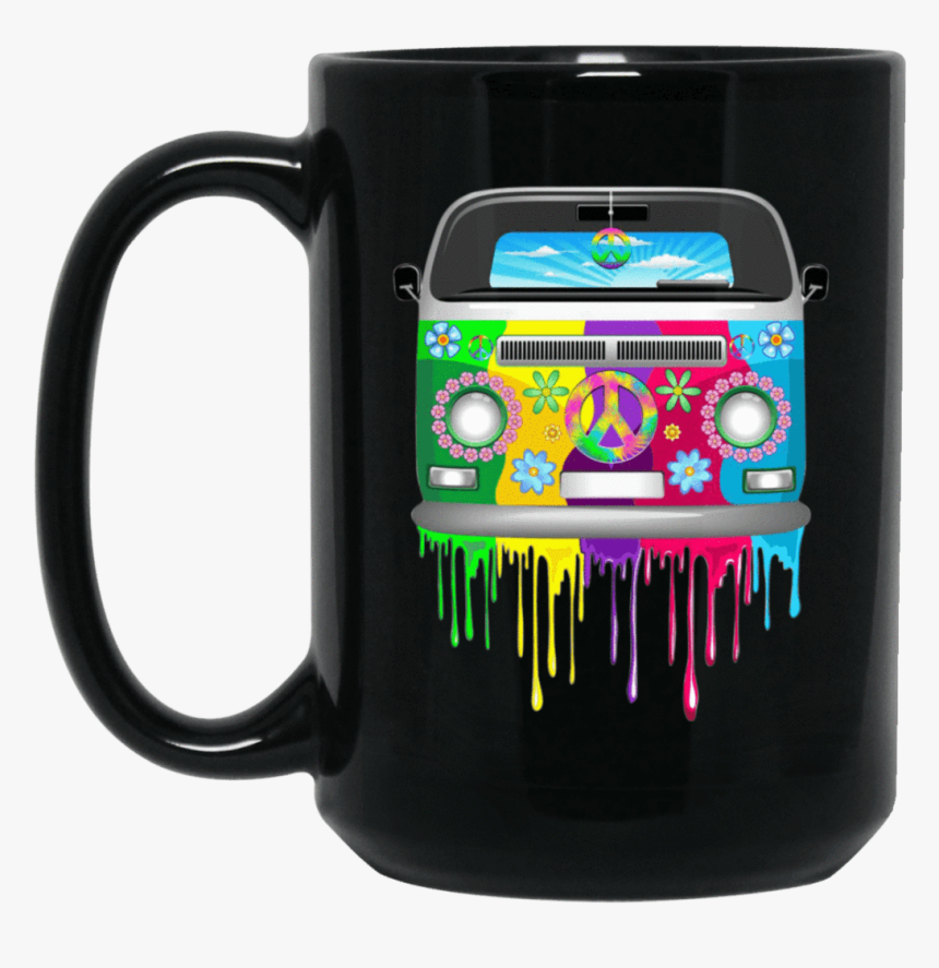 Hippie Van Black Mug - Hippie Murals, HD Png Download