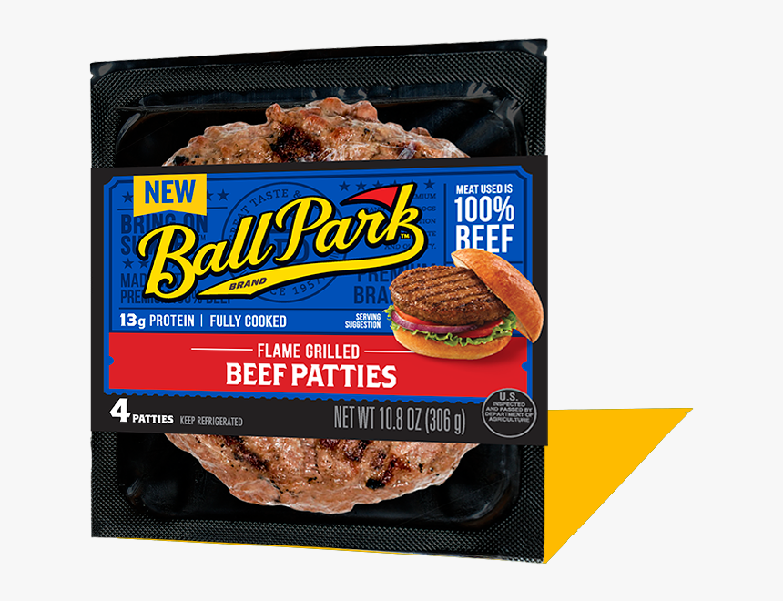 Flame Grilled Beef Patties - Ballpark Hamburgers, HD Png Download