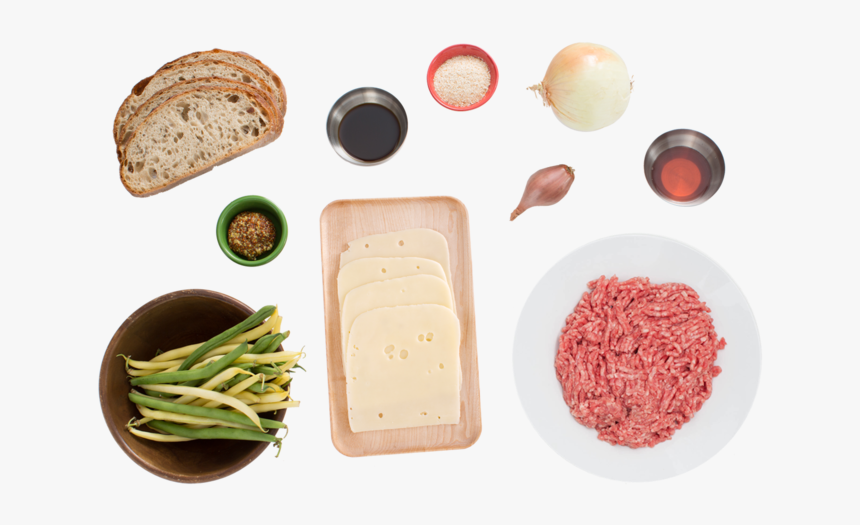 Beef Patty Melts With Green & Yellow Wax Bean Salad - Sliced Bread, HD Png Download