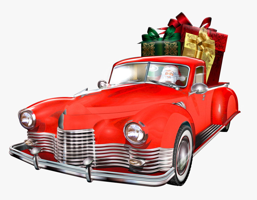Christmas Girl With Car, HD Png Download