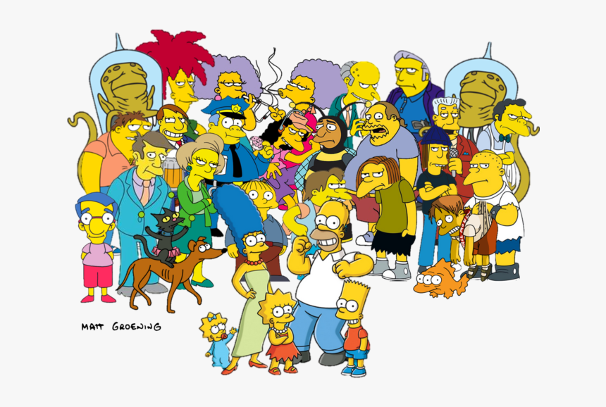 All The Characters On The Simpsons, HD Png Download