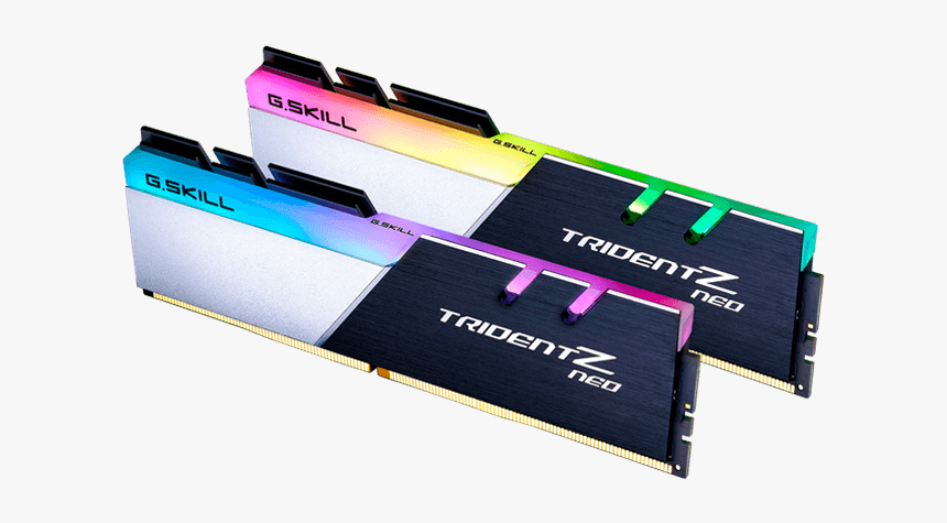 32gb Kit Trident Z Neo Ddr4 3600mhz, Cl18, Black-silver, - Gskill Trident Z Neo Rgb, HD Png Download