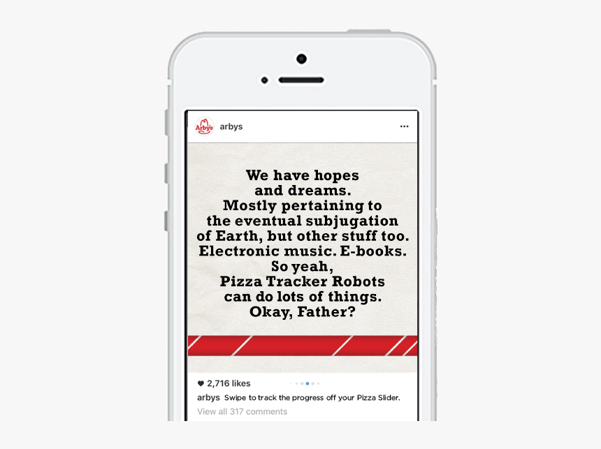 Arby S Pizza Slider Tracker9 - Iphone, HD Png Download