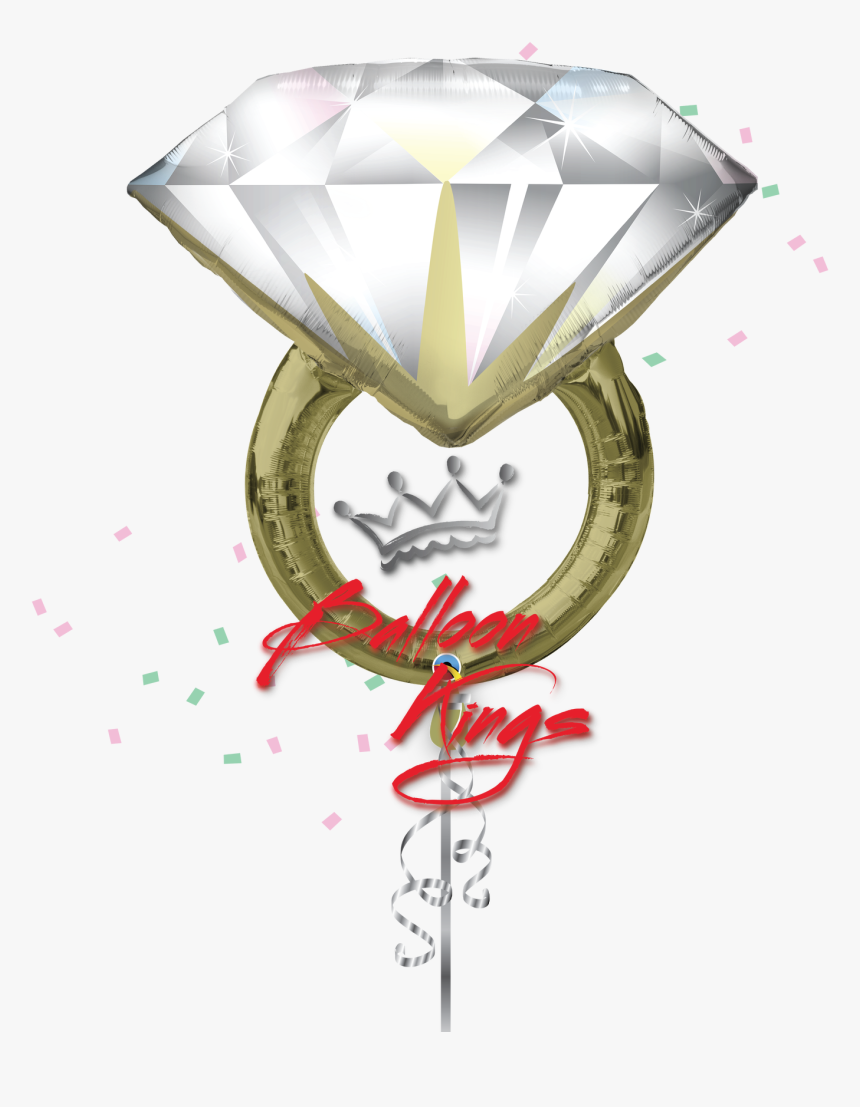 Diamond Wedding Ring - Engagement Ring Balloon Bouquet, HD Png Download