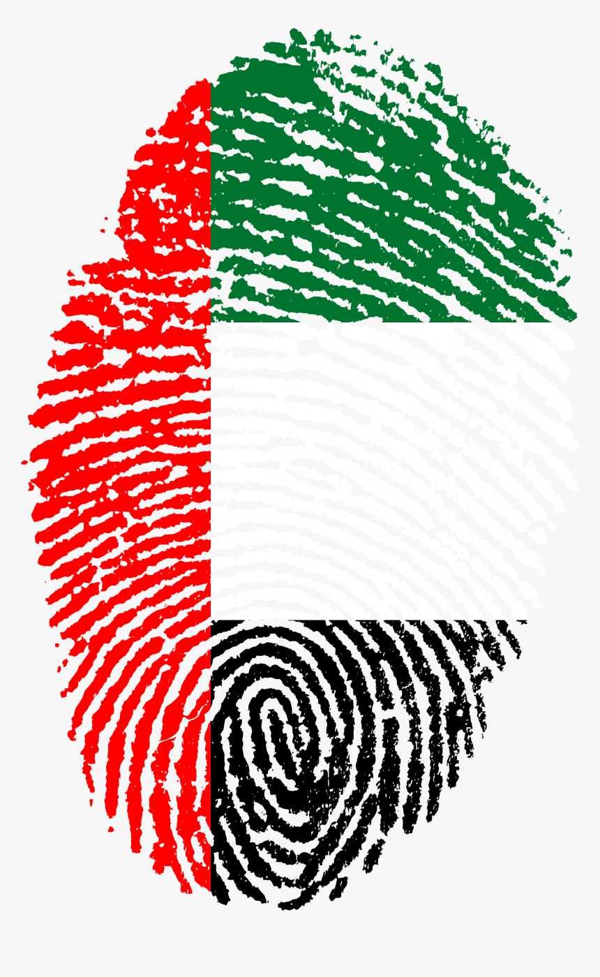 United Arab Emirates Flag - Uae Flag Fingerprint, HD Png Download