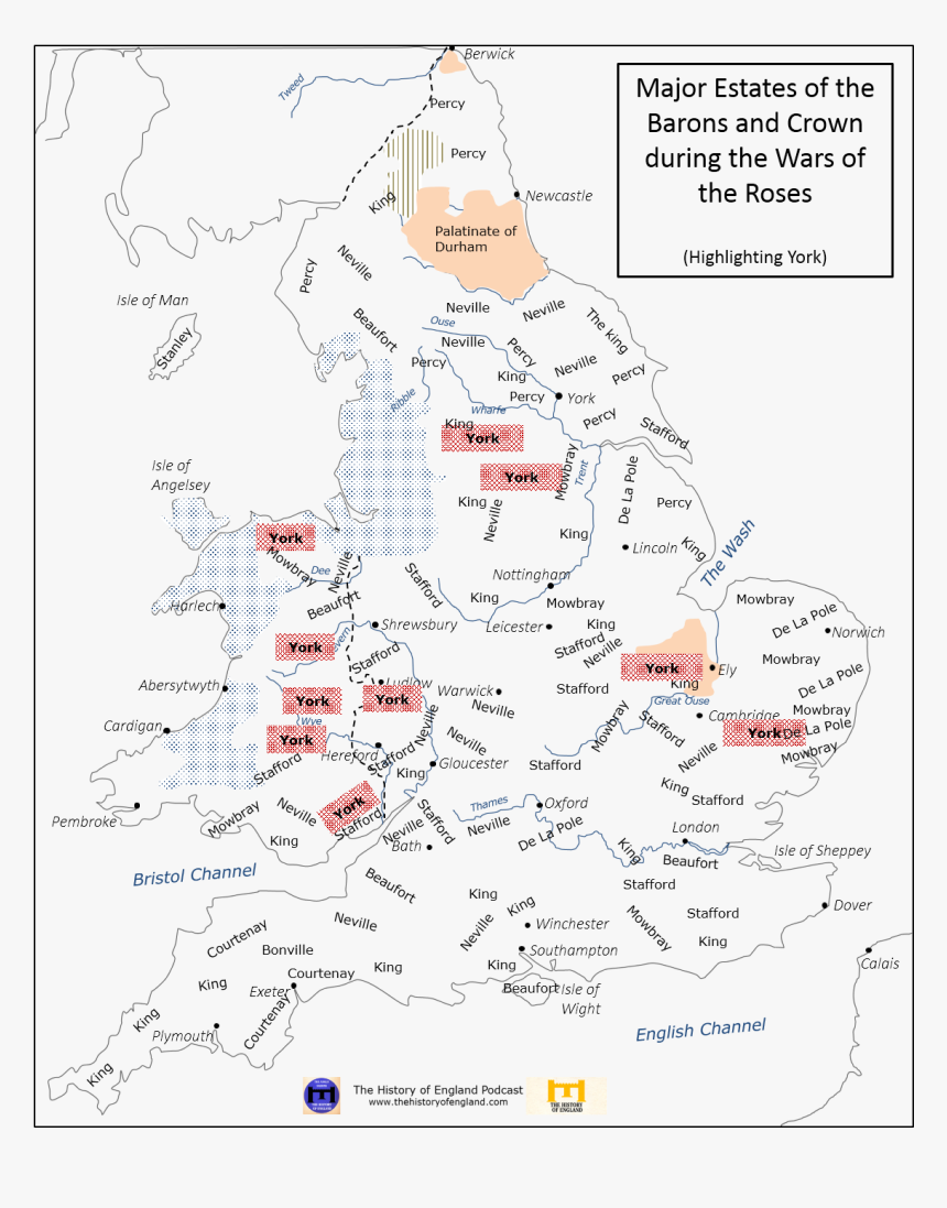 Estates Of The Barons York - Barons Of England Map, HD Png Download