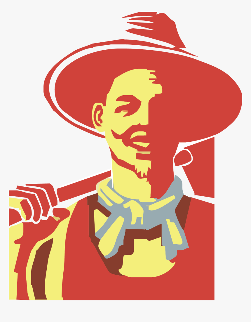 Peasant Farmer Silhouette Illustration - Campesino Vector, HD Png Download