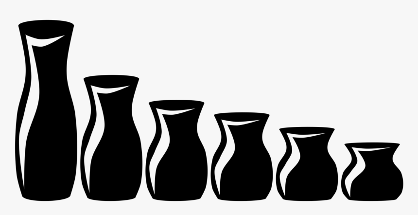 Glass Bottle,ceramic,cylinder - Vases Black And White Png, Transparent Png