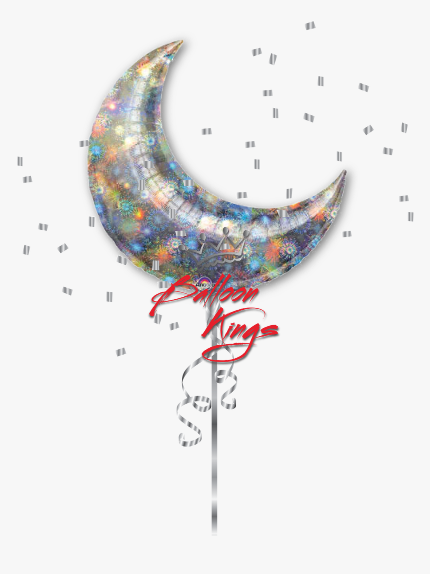 Holo Fireworks Moon - Moon Balloon, HD Png Download