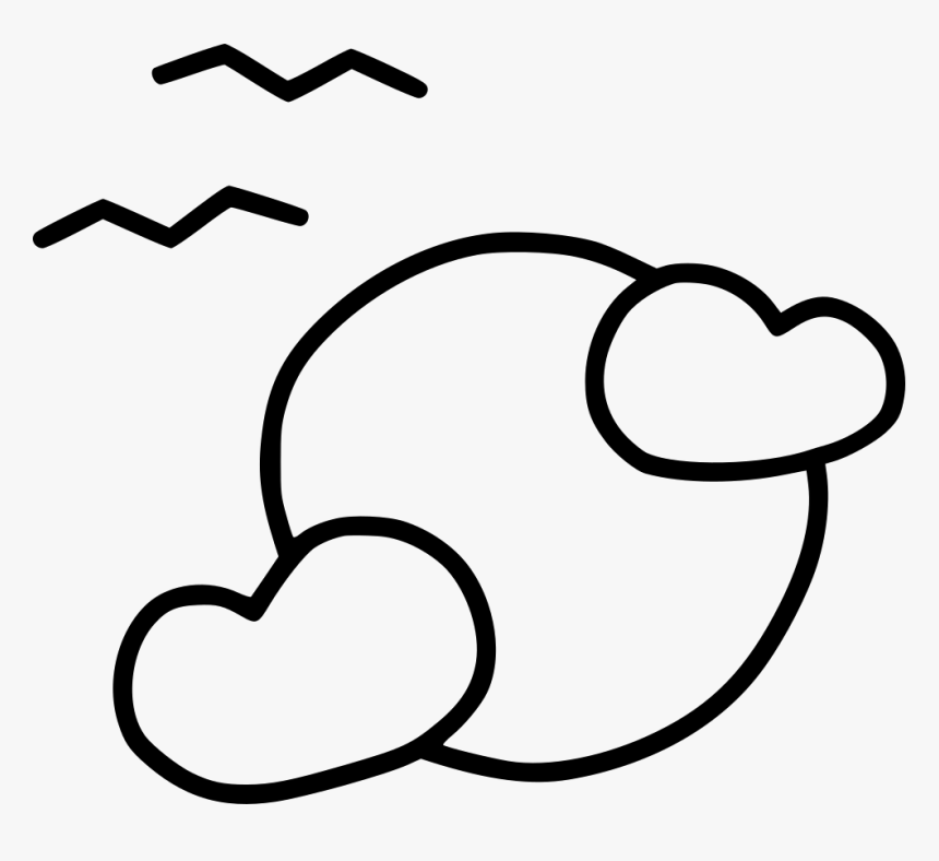 Moon Bats Bat Night Fear Dark - Line Art, HD Png Download