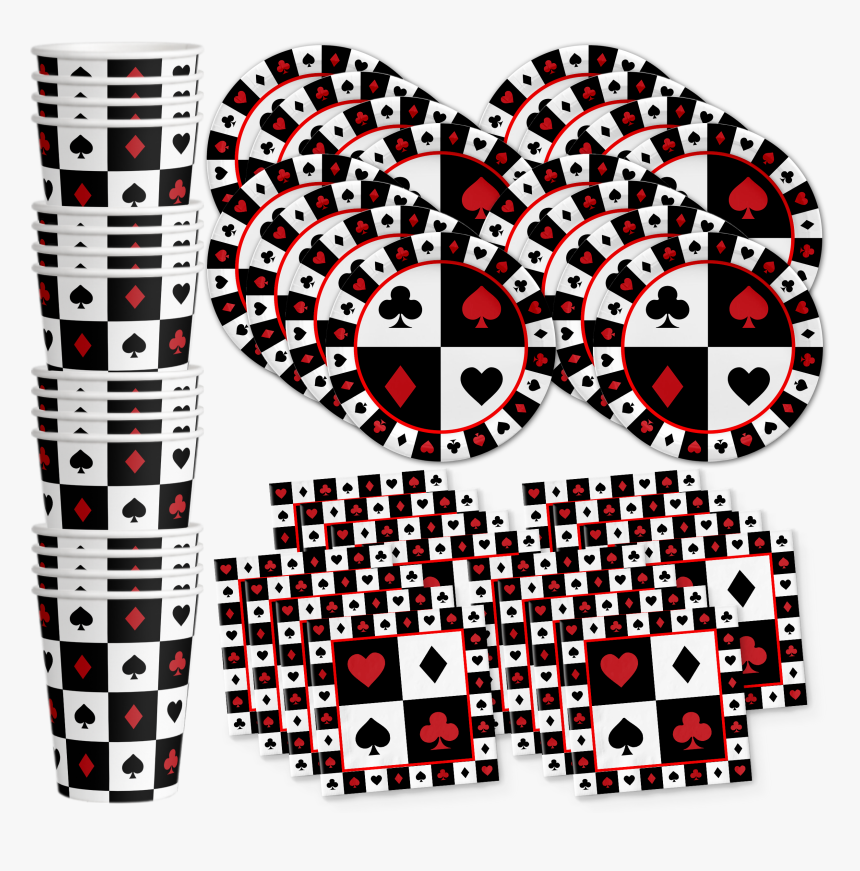 Casino Card Night Birthday Party Tableware Kit For, HD Png Download