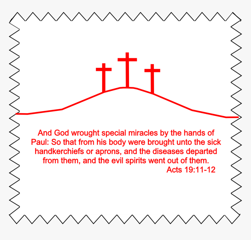 Prayer Cloth, Three Crosses, Red Ink, Acts - Acts 19 Prayer Cloth, HD Png Download