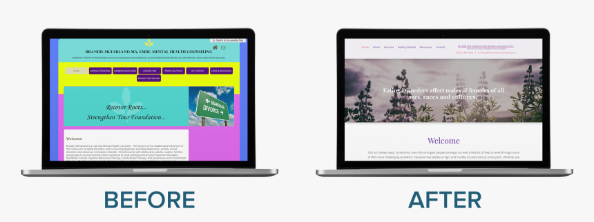 Brandis Mcfarland Mental Health Counseling, Pllc Website - Website Redesign Before And After, HD Png Download