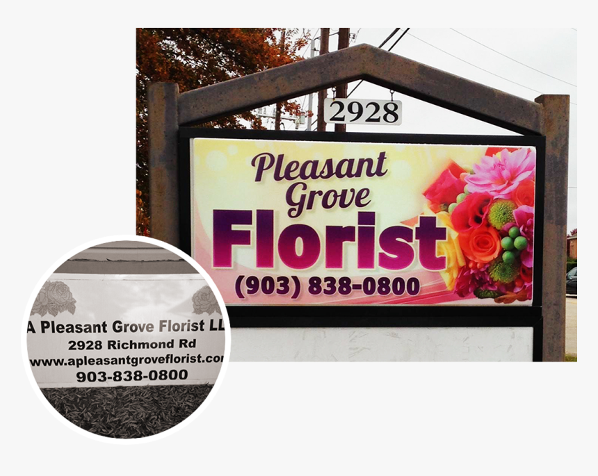 Pleasant Grove Florist Sign Before And After - Florist Signs, HD Png Download