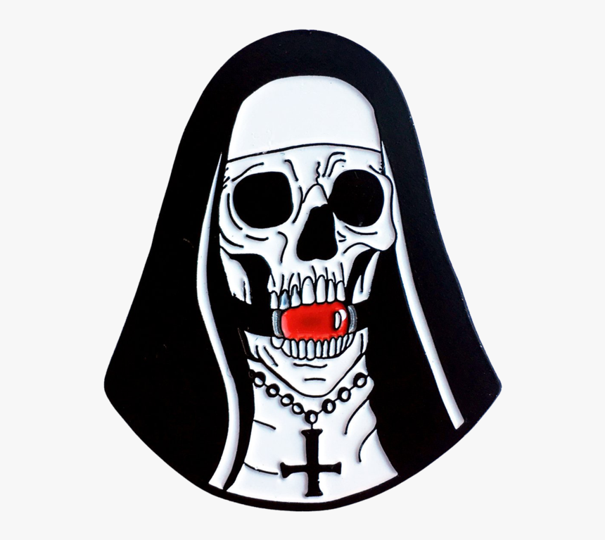 Ball Gag Nun Pin - Skull With Ball Gag, HD Png Download