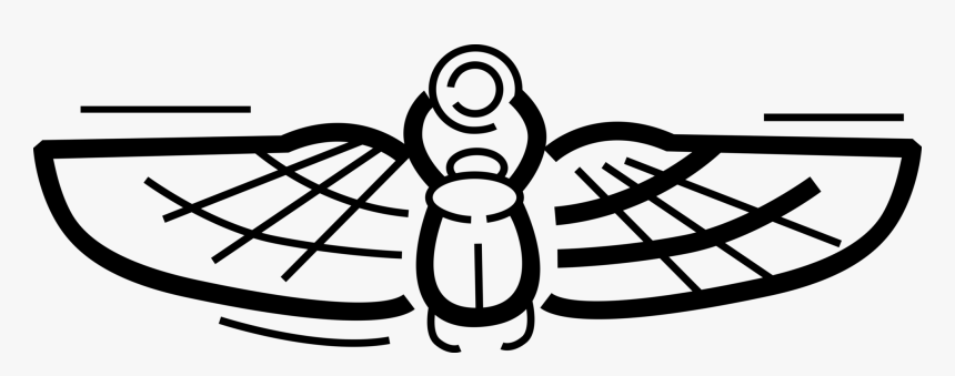 Vector Illustration Of Ancient Egyptian Flying Insect - Egypt Beetle Tattoo Stencil, HD Png Download
