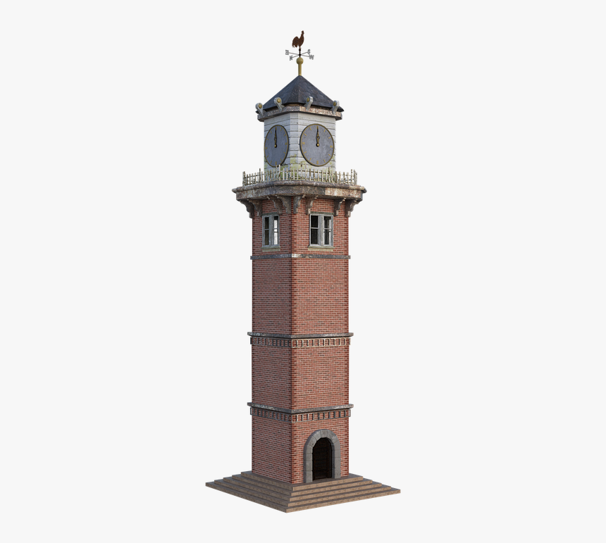 Clock Tower, Bricks, Door, Clock, Building, Tall - Clock Tower, HD Png Download
