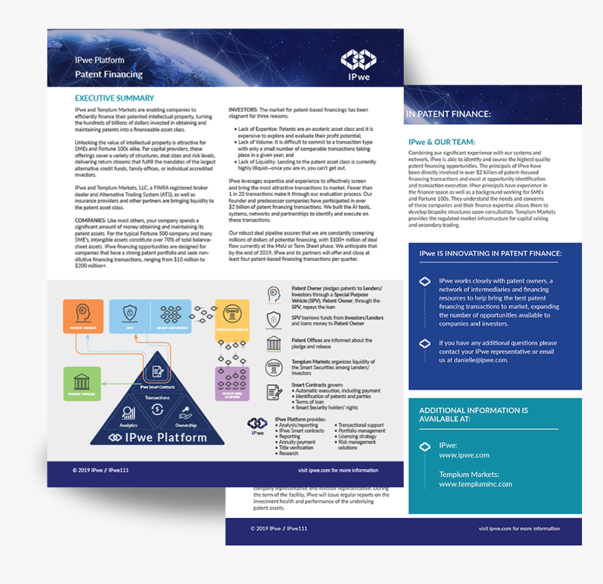 Ipwe Patent Financing Executive Summary - Brochure, HD Png Download