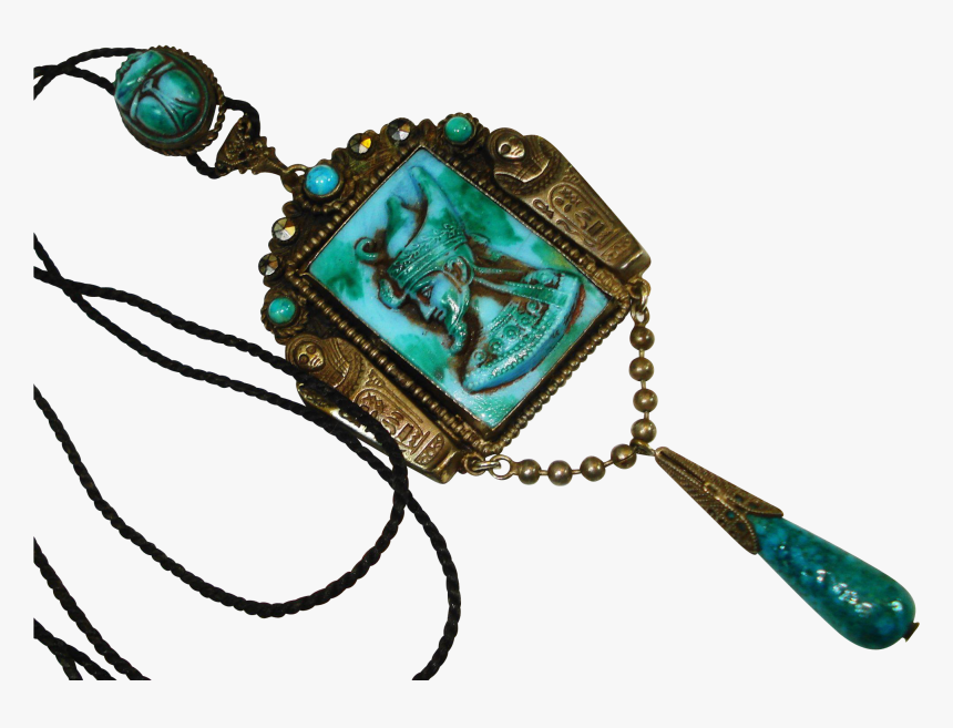 Old Czech Neiger Egyptian Revival Scarab Slide Necklace - Jewelry Making, HD Png Download