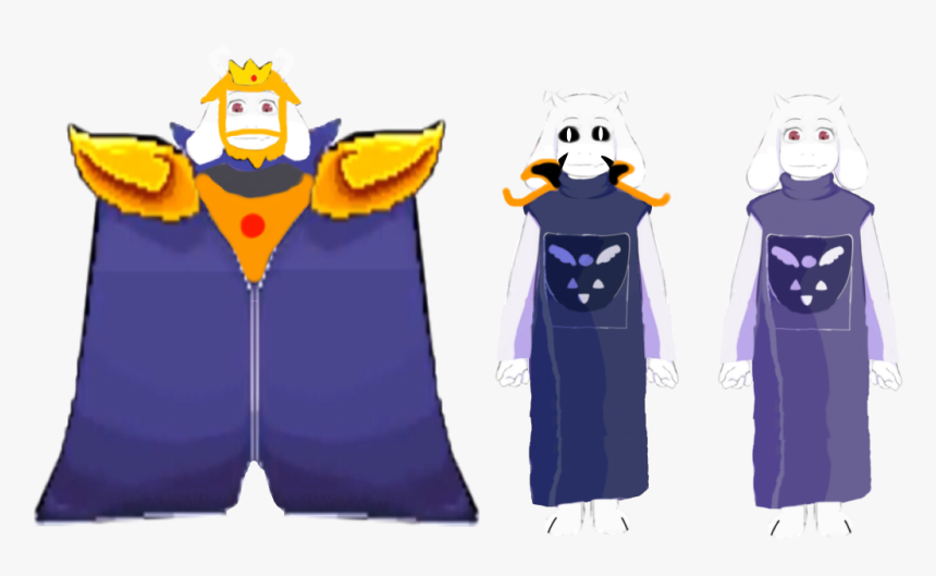 Asgore And Toriel And Asriel Full Body Alternate Ending - Cartoon, HD Png Download