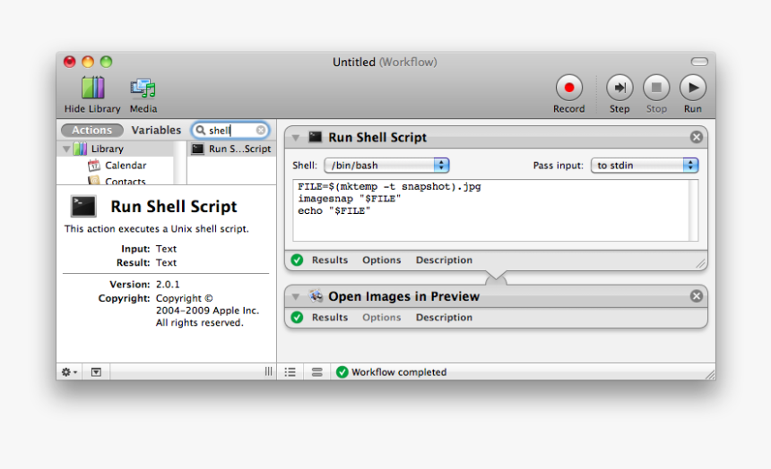 Automator Run Shell Script, HD Png Download