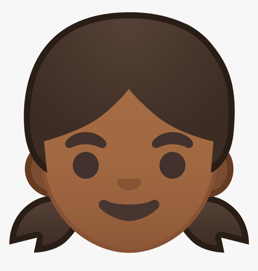 Girl Medium Dark Skin Tone Icon - Dark Skin Girl Emoji, HD Png Download