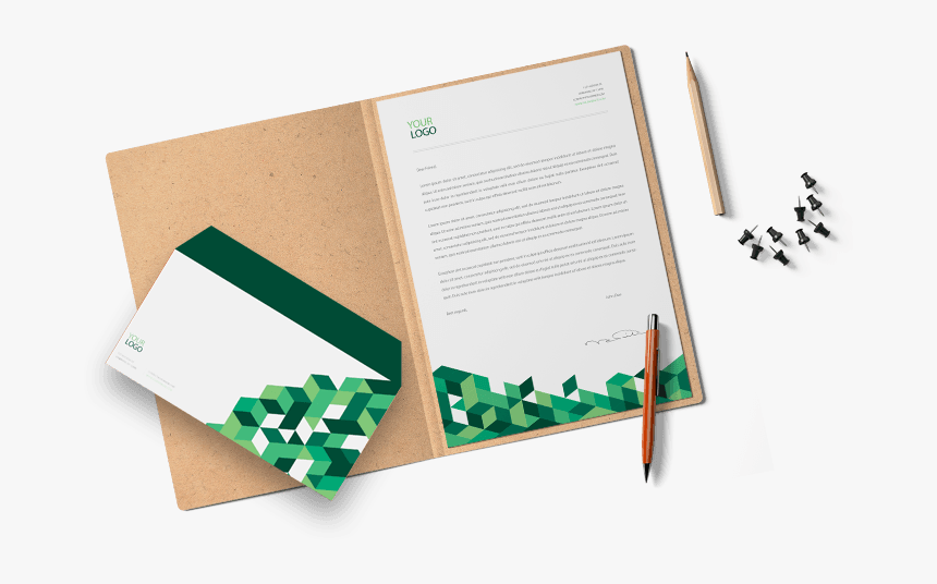 Corporate Green Letterhead And Envelope Design By Brandlume - Brochure, HD Png Download