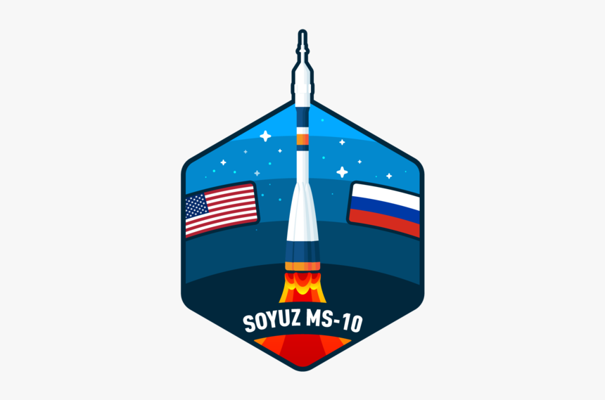 Soyuz Ms-10 Russia Usa Soyuz Space Capsule Rocket Design - Illustration, HD Png Download