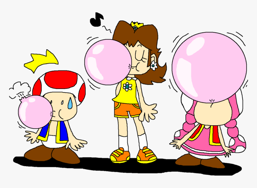 Cartoon,clip Art,animated With Character - Bubble Gum Toad And Toadette, HD Png Download