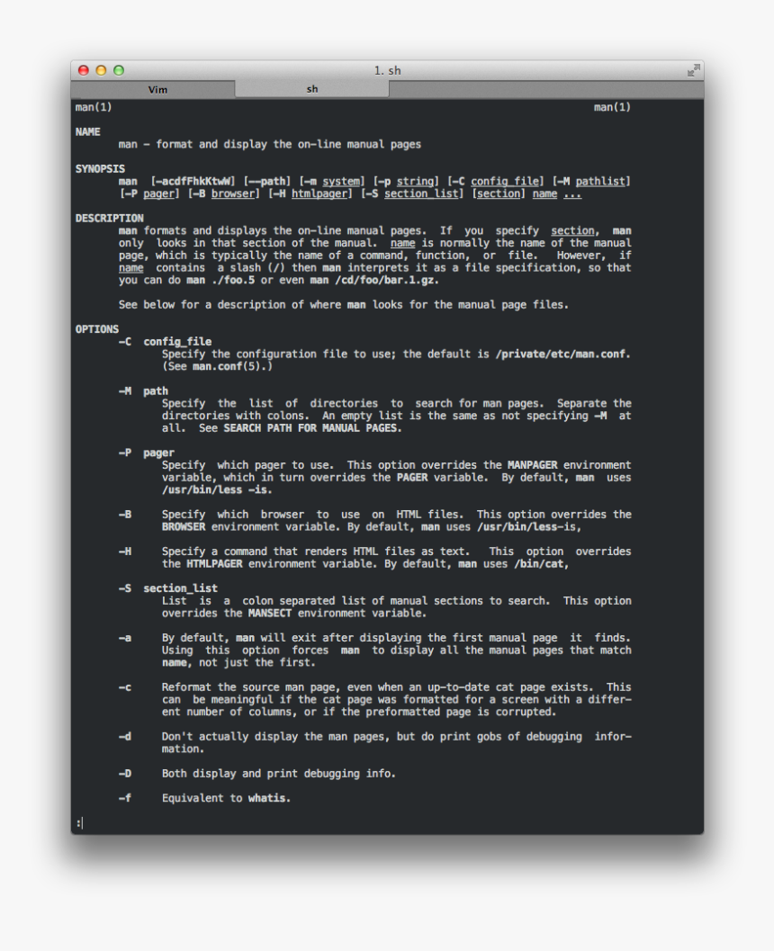 Vim As Manpager, HD Png Download