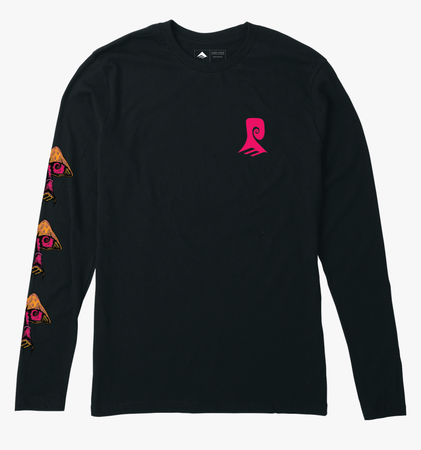 Shroom Ls - Black - Hi-res - T-shirt, HD Png Download