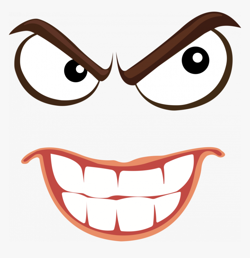 Evil Face Png , Transparent Cartoons - Cartoon Face Transparent Background, Png Download