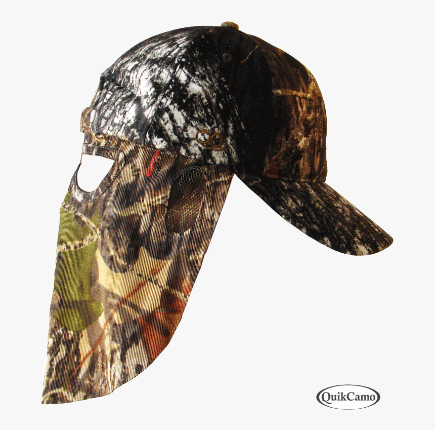 Mossy Oak Break Up - Camo Hat With Face Mask, HD Png Download