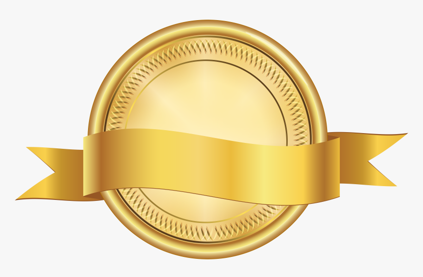 With Banner Png Clip - Gold Seal With Banner Png, Transparent Png