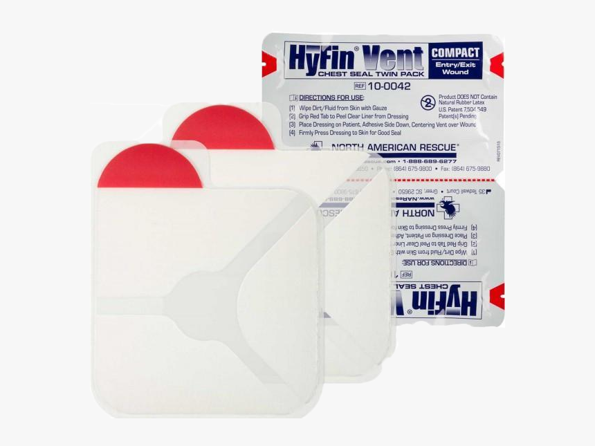 Hyfin Vent Compact Chest Seal Twin Pack, HD Png Download