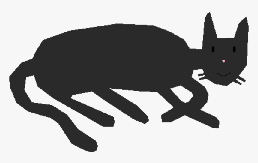 Carnivoran,black Cat,dog Like Mammal - Manx Cat Silhouette White Background, HD Png Download