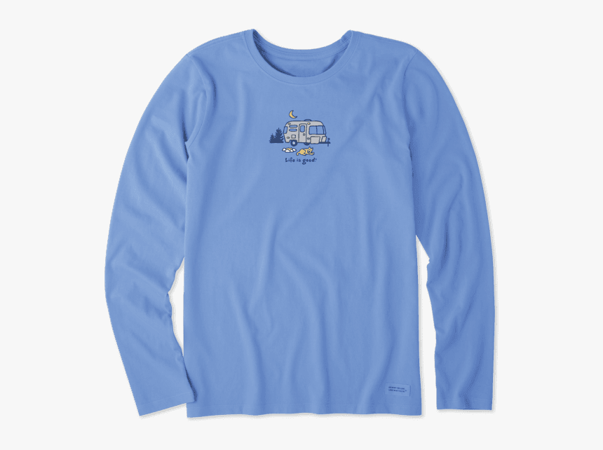 Women S Airstream Campfire Long Sleeve Vintage Crusher - T-shirt, HD Png Download