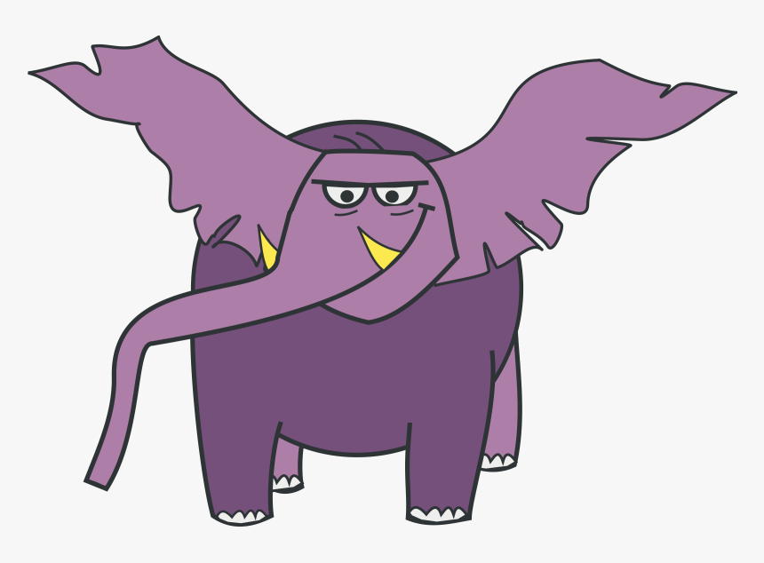 Elephant, Lilac, Violet, Trunk, Teeth, Evil, Ears - Evil Animated Elephant, HD Png Download